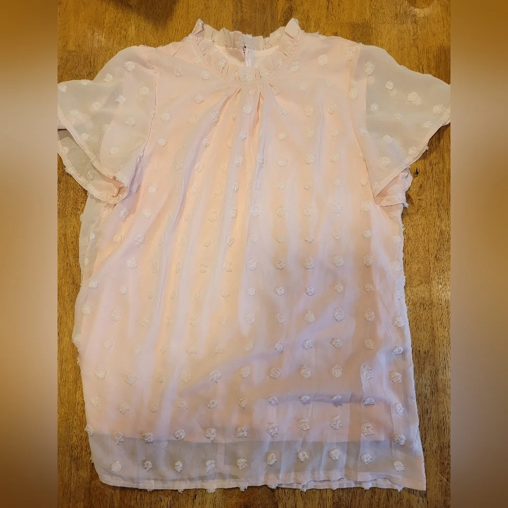 Womens Large Baby Pink Light Weight Shein Blouse